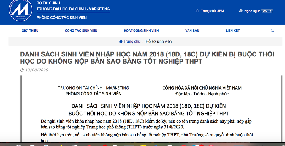 Hơn 500 sinh viên nguy cơ bị buộc thôi học vì nợ bằng tốt nghiệp THPT - 1 Hơn 500 sinh viên nguy cơ bị buộc thôi học vì nợ bằng tốt nghiệp THPT - 1