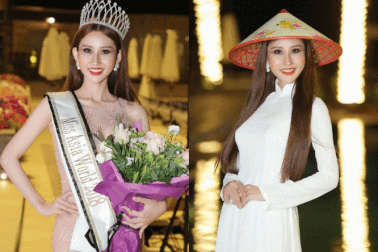 Bị cắt nát quốc phục, nhan sắc Việt vẫn xuất sắc đăng quang Miss Asia World 2018