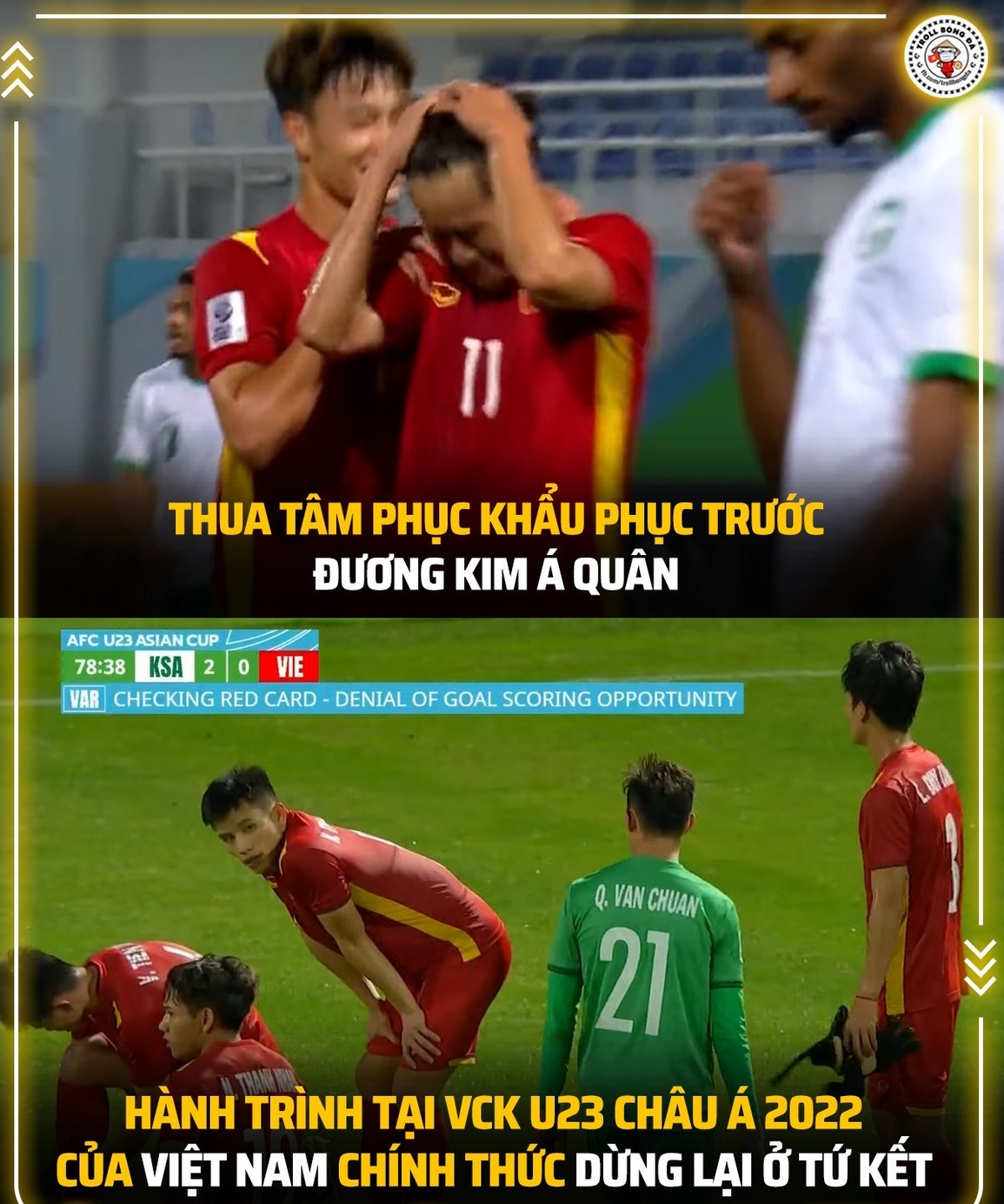 Người hâm mộ bóng đá Việt Nam tiếc nuối khi đội nhà thất bại tại tứ kết (Ảnh: Troll bóng đá). Người hâm mộ bóng đá Việt Nam tiếc nuối khi đội nhà thất bại tại tứ kết (Ảnh: Troll bóng đá).
