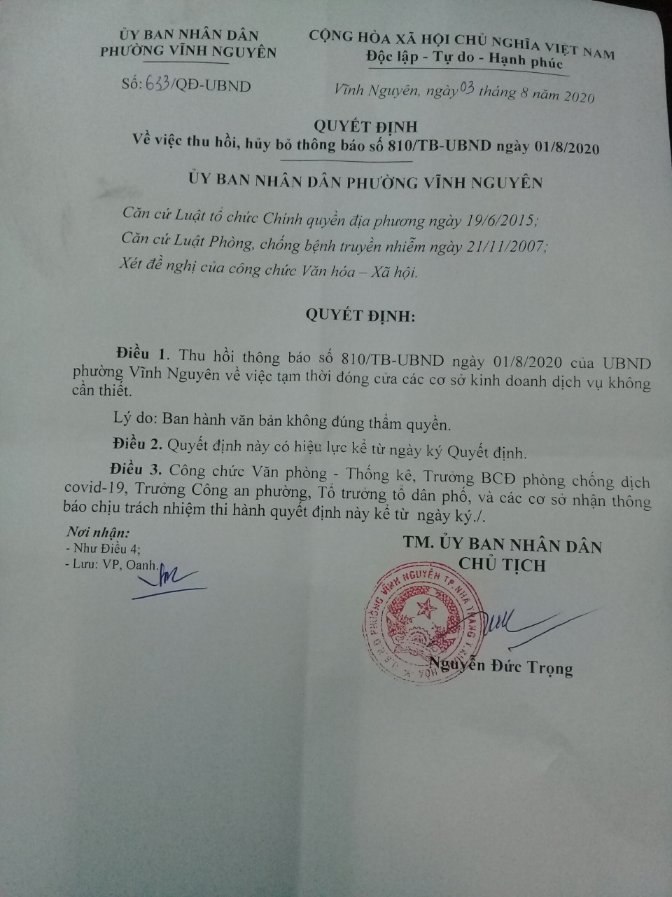 Phó Chủ tịch phường bị “tuýt còi” vì yêu cầu đóng cửa cơ sở kinh doanh - 1 Phó Chủ tịch phường bị “tuýt còi” vì yêu cầu đóng cửa cơ sở kinh doanh - 1