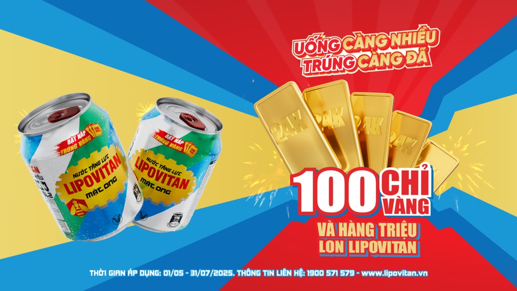 Cơ hội nhận 1 chỉ vàng 24K khi bật nắp nước tăng lực Lipovitan - 2 Cơ hội nhận 1 chỉ vàng 24K khi bật nắp nước tăng lực Lipovitan - 2