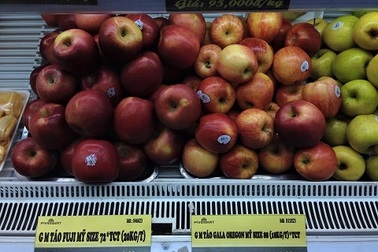 Táo Gala của Mỹ vẫn tràn ngập trên kệ các siêu thị Hà Nội