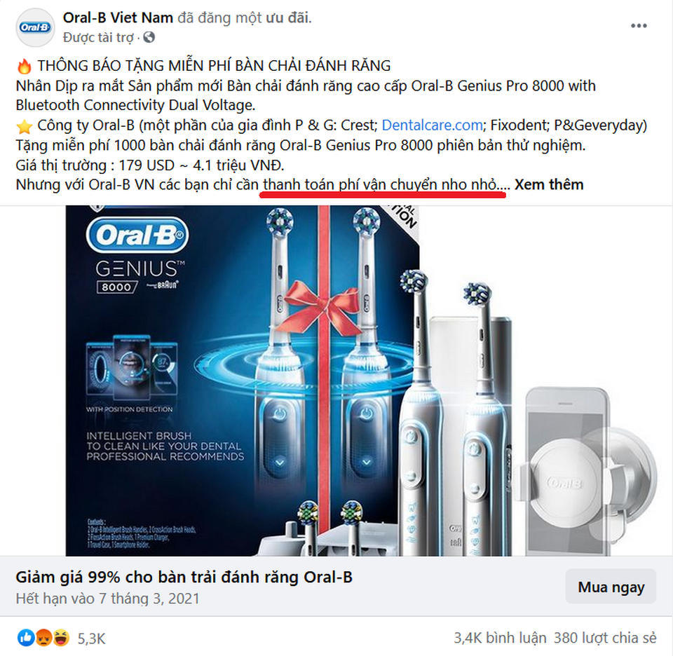 Lật tẩy chiêu trò giảm giá, tặng quà giá trị... để lừa tiền trên Facebook - 1 Lật tẩy chiêu trò giảm giá, tặng quà giá trị... để lừa tiền trên Facebook - 1