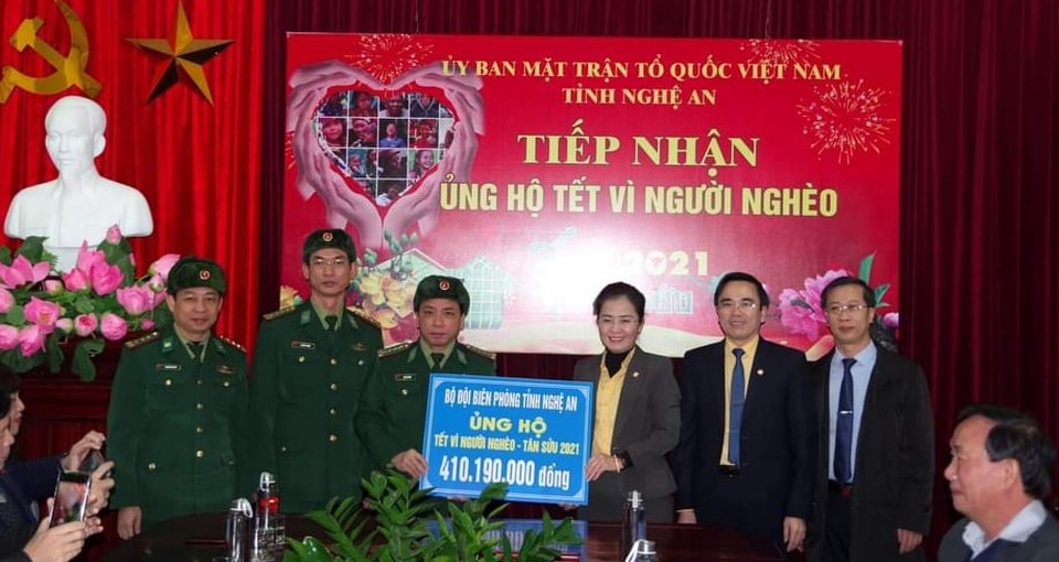 Tính đến ngày 13/1/2021, tổng số tiền đăng ký ủng hộ tại Ủy ban MTTQ tỉnh Nghệ An là 50,6 tỷ đồng. Tính đến ngày 13/1/2021, tổng số tiền đăng ký ủng hộ tại Ủy ban MTTQ tỉnh Nghệ An là 50,6 tỷ đồng.