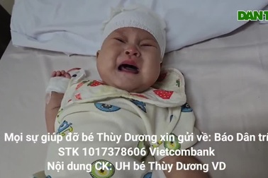 Tiếng khóc xé lòng của bé 7 tháng tuổi mang hộp sọ khiếm khuyết