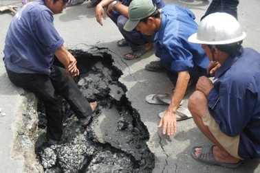  Lập hệ thống cảnh báo sụt lún mặt đường