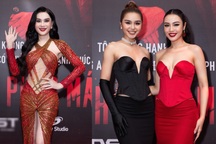 Á hậu Thủy Tiên, Lâm Khánh Chi diện đầm cắt xẻ trên thảm đỏ "Hạnh phúc máu"