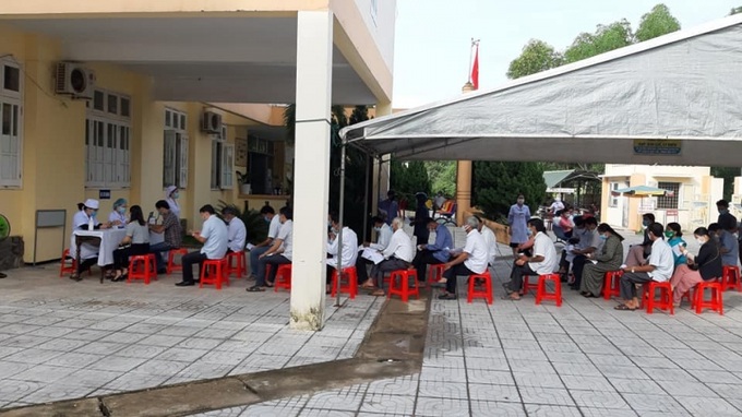 Triển khai tiêm vaccine phòng COVID-19 tại Triệu Phong, Quảng Trị. Ảnh: TTYT TP