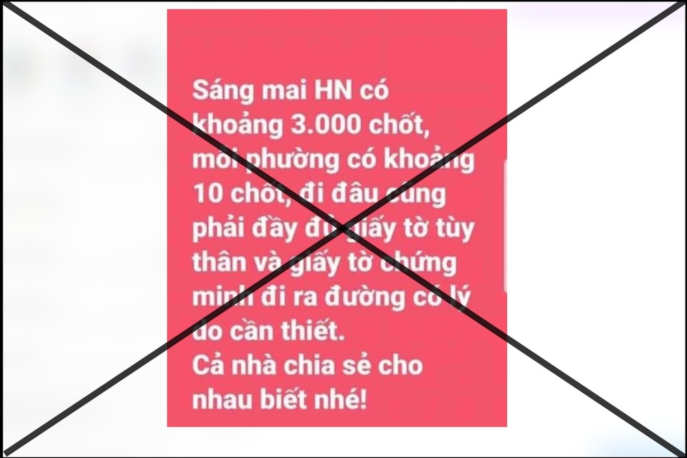 Người tung tin giả Hà Nội lập 3.000 chốt bị phạt 12,5 triệu đồng - 1 Người tung tin giả Hà Nội lập 3.000 chốt bị phạt 12,5 triệu đồng - 1
