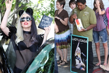 Lady Gaga mua đồ ăn cho fans