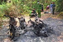3 xe máy của cán bộ bảo vệ rừng bị thiêu rụi