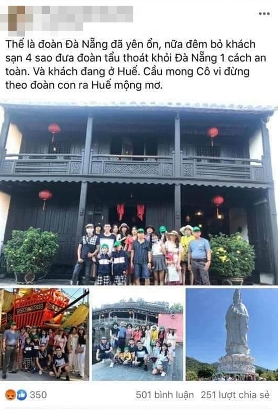 Hướng dẫn viên bị chỉ trích vì phát ngôn “đưa khách tẩu thoát khỏi Đà Nẵng” - 1 Hướng dẫn viên bị chỉ trích vì phát ngôn “đưa khách tẩu thoát khỏi Đà Nẵng” - 1