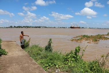 Sạt lở nghiêm trọng bờ sông Hậu, 2.000m2 đất trồng hoa bị cuốn phăng