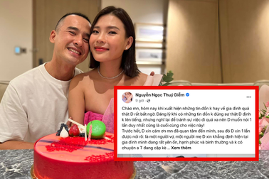 Thúy Diễm lên tiếng trước tin đồn Lương Thế Thành "cặp kè nữ diễn viên trẻ"