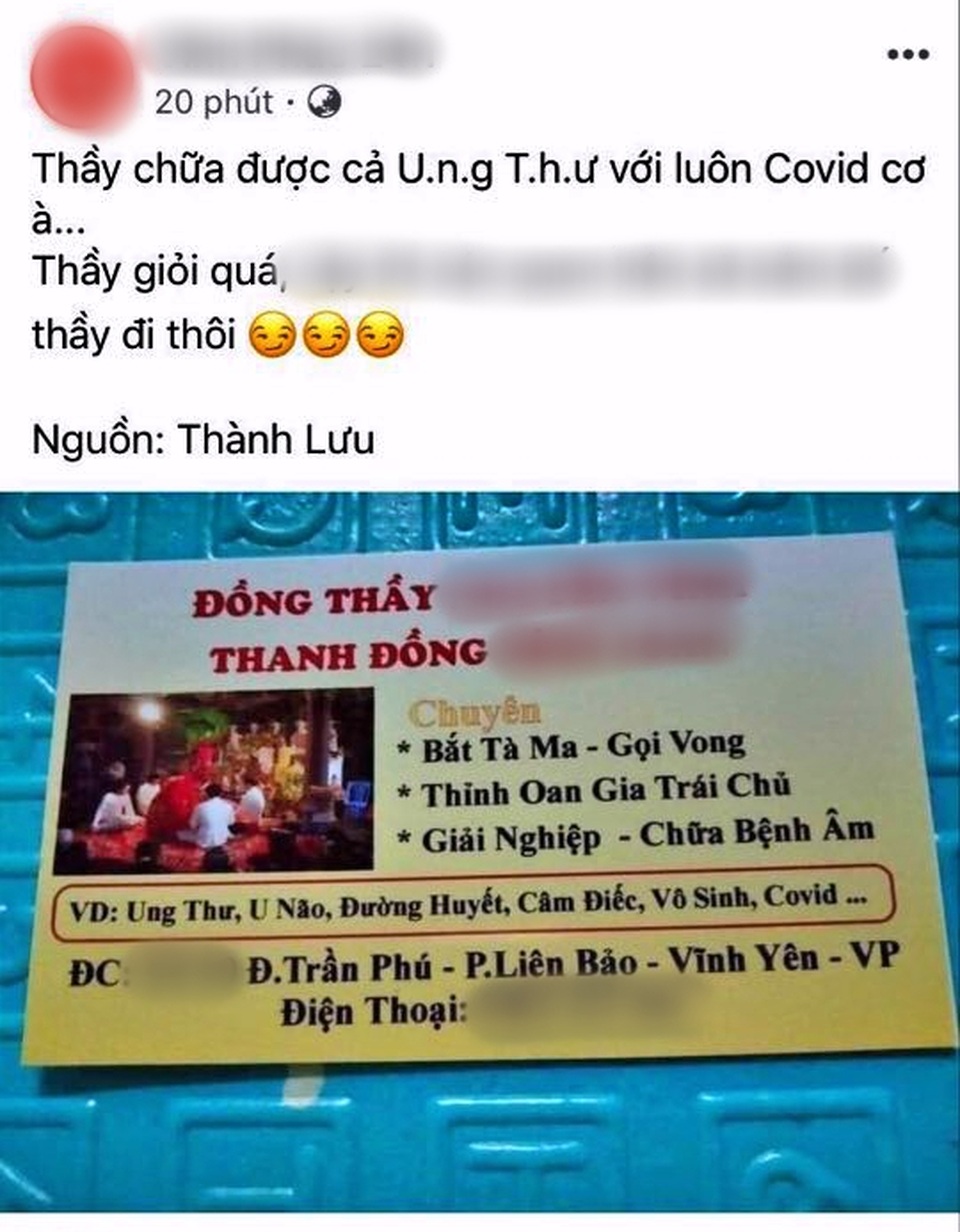Làm rõ thông tin thầy đồng chuyên bắt tà ma, chữa Covid - 1 Làm rõ thông tin thầy đồng chuyên bắt tà ma, chữa Covid - 1