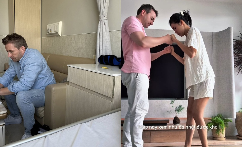 Minh Tú gặp chấn thương nặng, chồng Tây kề cận chăm sóc tận tình - 2 Minh Tú gặp chấn thương nặng, chồng Tây kề cận chăm sóc tận tình - 2
