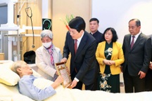 Nguyên Chủ tịch nước Trần Đức Lương nhận Huy hiệu 65 năm tuổi Đảng