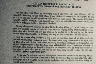 Bản di chúc của một người cha - người lính khiến cư dân mạng cảm phục