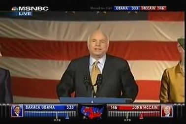 Ông McCain thừa nhận thất bại trong cuộc chạy đua tranh cử với ông Obama