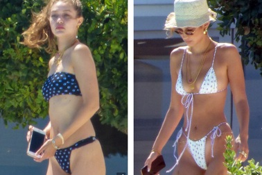 Chị em Hadid diện bikini khoe dáng siêu thon