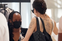 Angelina Jolie lộ loạt hình xăm "khủng" khi cùng con gái đi mua sắm