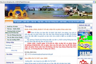 Sở GD-ĐT Kiên Giang có thông báo khẩn phúc khảo môn Văn 