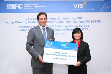 IFC tăng hạn mức lên 30 triệu USD cho ngân hàng Việt Nam