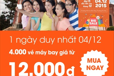 Cơ hội mua vé máy bay giá 12.000VNĐ