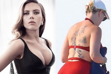 "Góa phụ đen" Scarlett Johansson để lộ loạt hình xăm "khủng"
