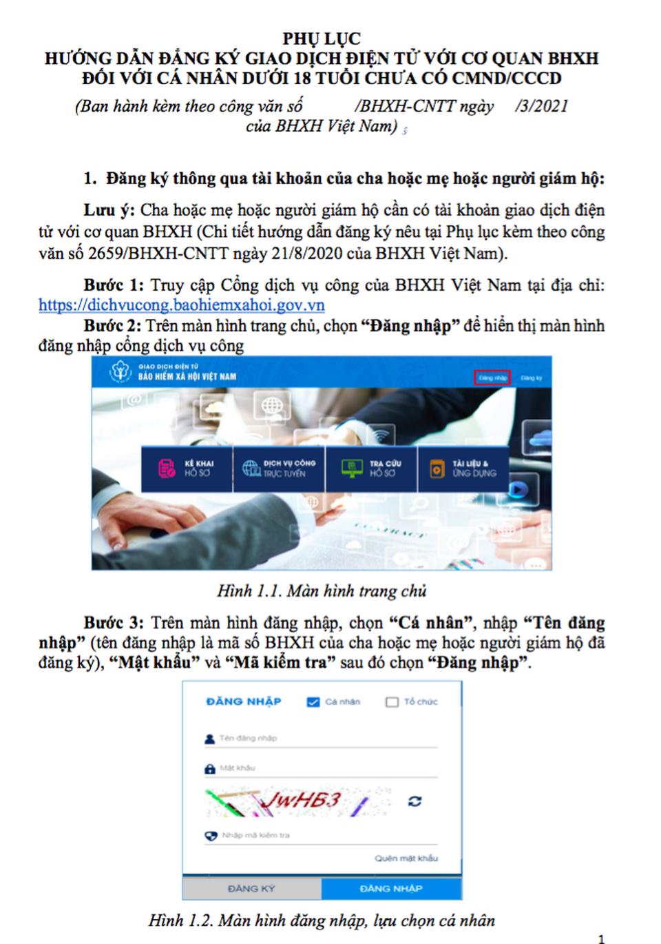 Hướng dẫn đăng ký giao dịch điện tử cho cá nhân dưới 18 tuổi - 1 Hướng dẫn đăng ký giao dịch điện tử cho cá nhân dưới 18 tuổi - 1