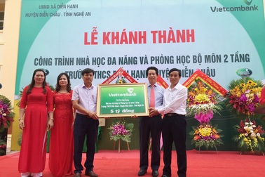 Khánh thành công trình nhà học 2 tầng Trường THCS Diễn Hạnh