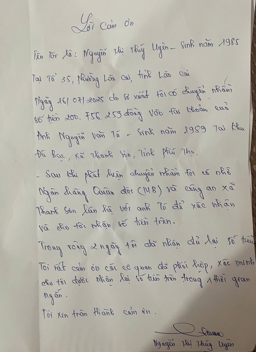 Thanh niên ở Phú Thọ bỗng nhận được 200 triệu đồng của cô gái từ Lào Cai - 2 Thanh niên ở Phú Thọ bỗng nhận được 200 triệu đồng của cô gái từ Lào Cai - 2