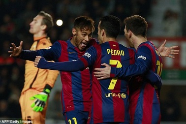 Messi-Neymar rực sáng, Barca thắng Elche bằng tỷ số tennis