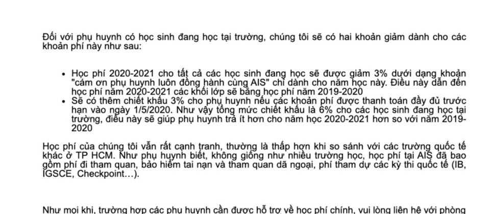 Nghỉ dịch Covid-19 vẫn tính trọn học phí: Trường hẹn “bù” vào... năm sau - 2 Nghỉ dịch Covid-19 vẫn tính trọn học phí: Trường hẹn “bù” vào... năm sau - 2
