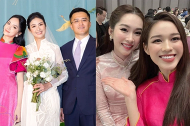 Vợ chồng Đỗ Mỹ Linh, Đặng Thu Thảo và dàn hoa hậu "đổ bộ" đám cưới Ngọc Hân