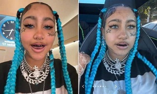 Con gái 12 tuổi của Kim Kardashian nhuộm răng đen, để tóc xanh - 8