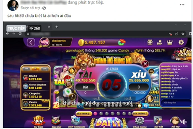 Quảng cáo cờ bạc, cá độ tràn lan trên Facebook