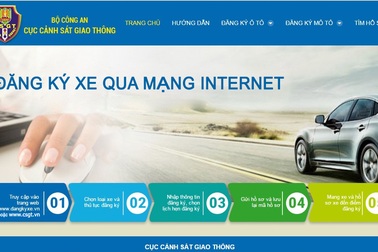 Thí điểm đăng ký xe ô tô qua mạng internet tại Hà Nội và TPHCM