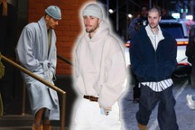 Dù đã làm bố, Justin Bieber vẫn mặc quần tụt, áo choàng tắm ra đường