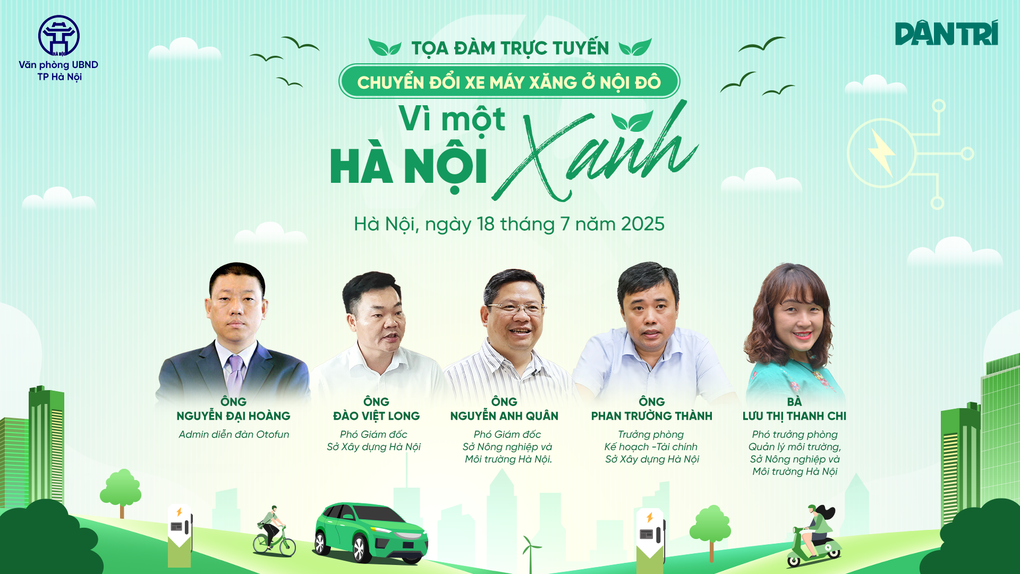 Sáng mai diễn ra tọa đàm trực tuyến về chuyển đổi xe máy xăng ở Hà Nội - 1 Sáng mai diễn ra tọa đàm trực tuyến về chuyển đổi xe máy xăng ở Hà Nội - 1