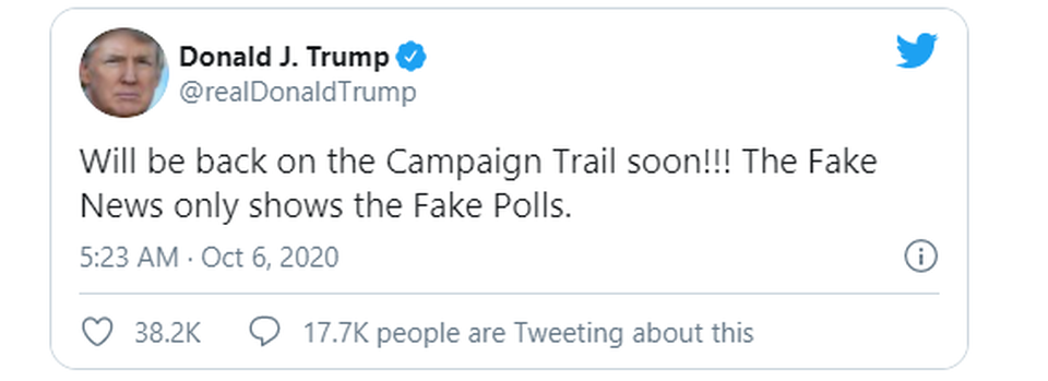 Ông Trump xuất viện, tuyên bố trở lại đường đua với Biden - 3 Ông Trump xuất viện, tuyên bố trở lại đường đua với Biden - 3