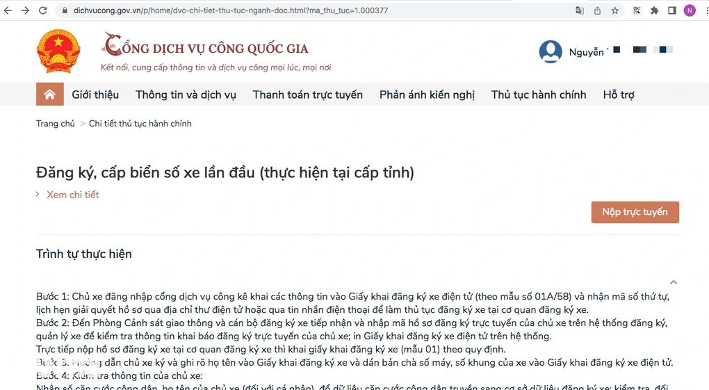 Các bước đơn giản để đăng ký cấp biển số xe theo mã định danh - 6 Các bước đơn giản để đăng ký cấp biển số xe theo mã định danh - 6