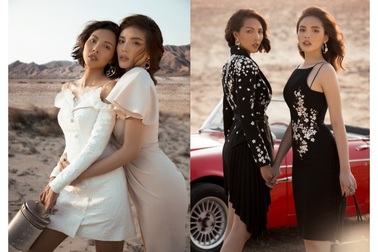 Hoa hậu Kỳ Duyên quấn quýt ôm eo, nắm chặt tay siêu mẫu Minh Triệu