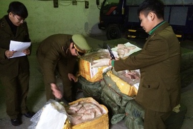 Bắt gần 2 tấn thịt, nậm lợn bốc mùi hôi thối