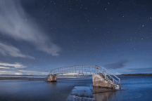 Cây cầu lơ lửng giữa dòng nước với lối đi dẫn thẳng xuống "thủy cung"