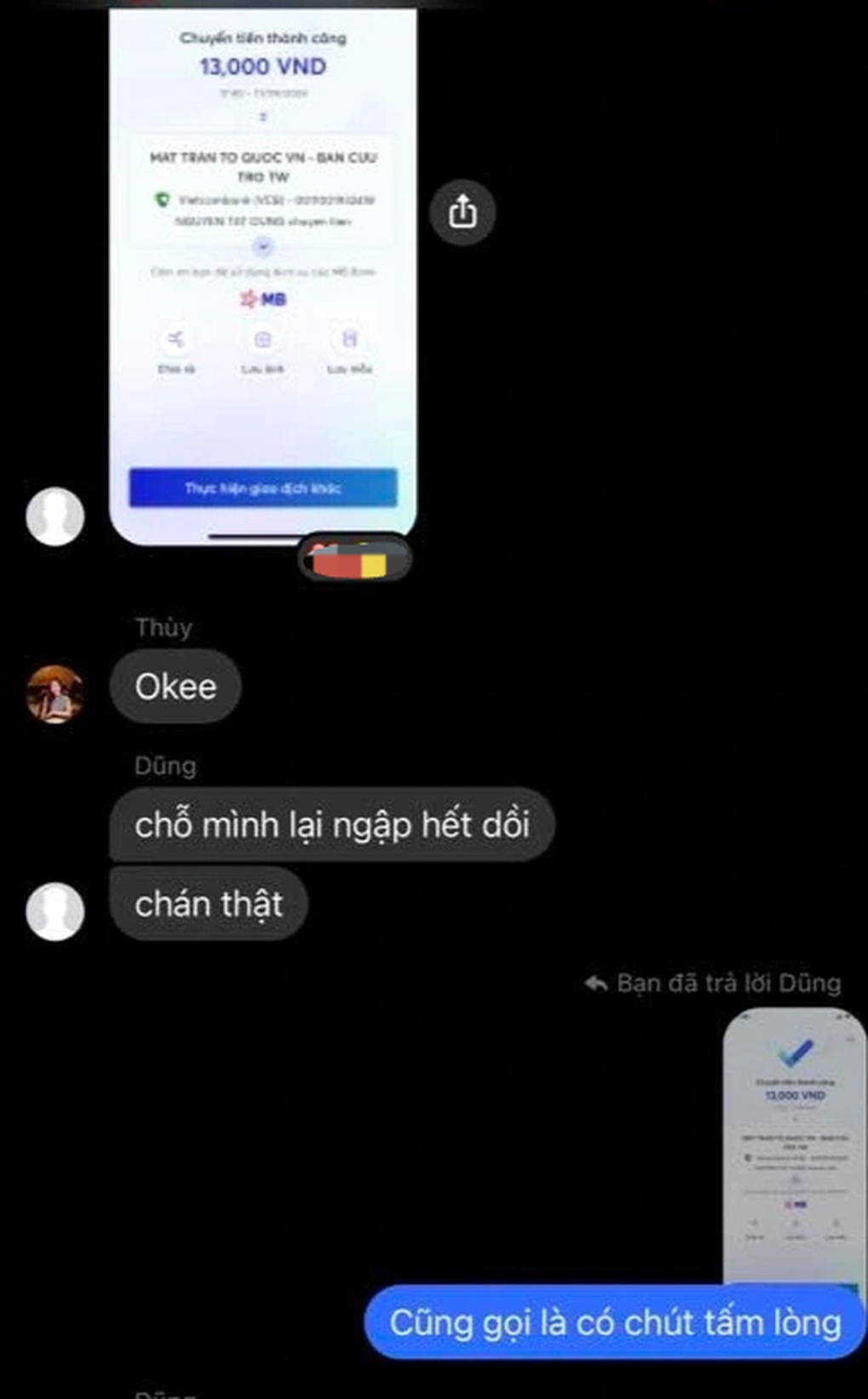 Xúc động những lời nhắn gửi chuyển khoản sao kê ủng hộ đồng bào vùng lũ - 2 Xúc động những lời nhắn gửi chuyển khoản sao kê ủng hộ đồng bào vùng lũ - 2