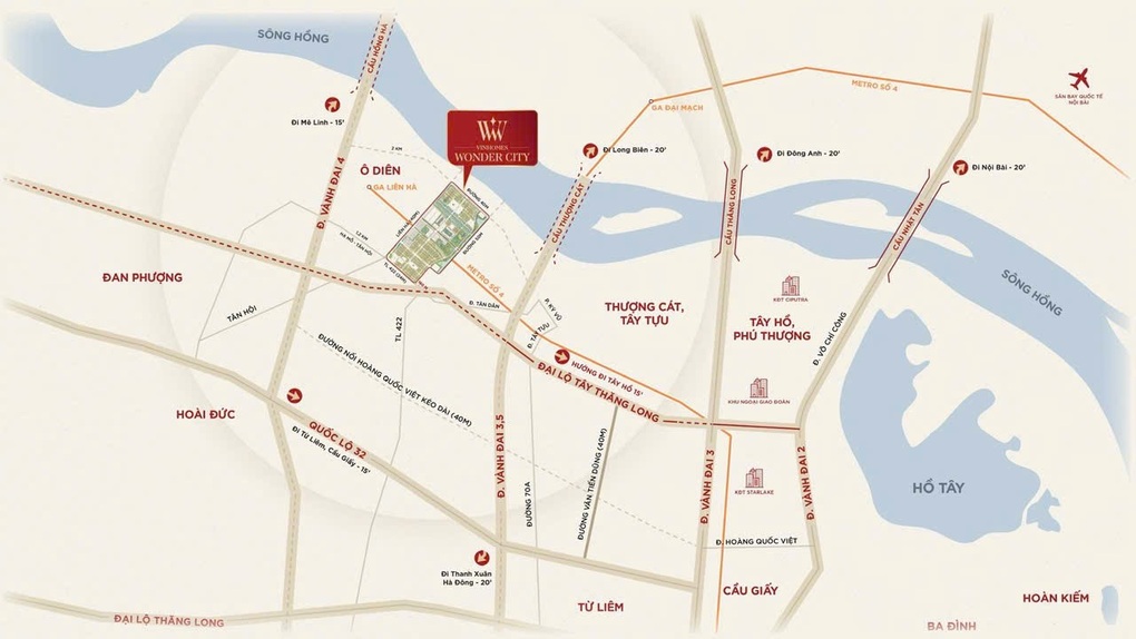 Đại lộ Tây Thăng Long: Động lực cho Vinhomes Wonder City bứt phá - 2 Đại lộ Tây Thăng Long: Động lực cho Vinhomes Wonder City bứt phá - 2