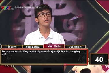 Phần thi Khởi động của kỷ lục gia Olympia Hồ Lê Minh Quân