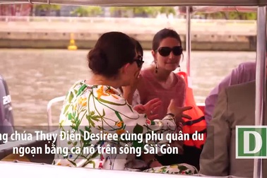 Công chúa Thụy Điển du ngoạn trên sông Sài Gòn bằng ca nô