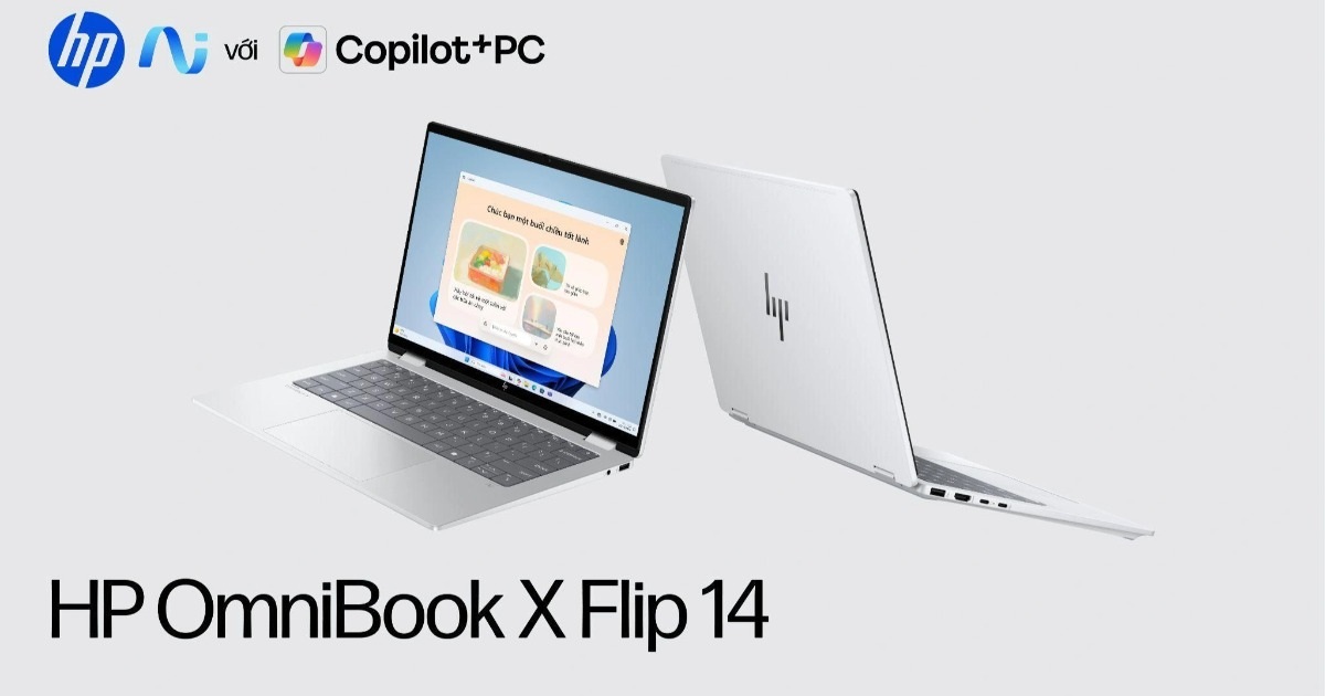 Laptop HP OmniBook X Flip 14 mới mỏng nhẹ, hiệu năng AI vượt trội